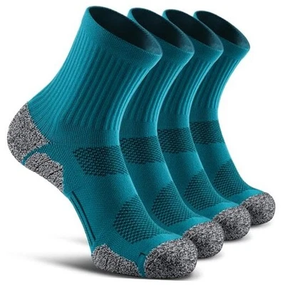  Calcetines deportivos de compresión acolchados para hombre grandes 4 pares verde aguamarina Foto 1 de 4