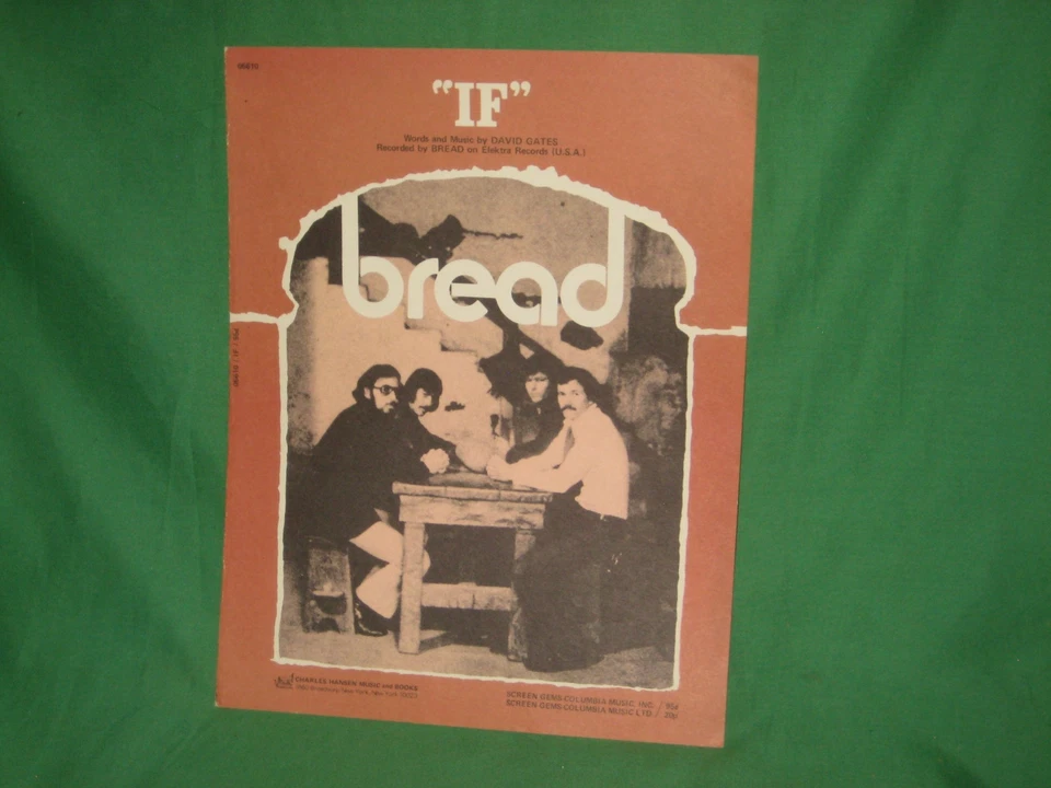 *VINTAGE SHEET MUSIC - "IF" - AS RECORDED BY BREAD - 1971 - Image 1 of 1
