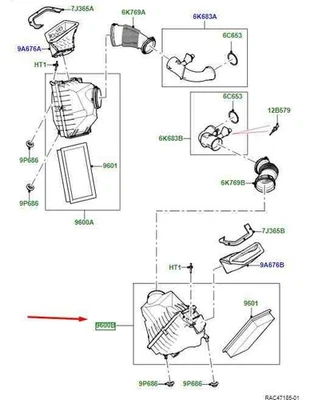 LAND ROVER RANGE ROVER SPORT L461 Luftfilterkasten links LR152091 NEU ORIGINAL - Image 1 of 2