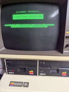 Rare Apple II A Christmas Sampler By Bitcards - Computer Club Distrib TESTED - Afbeelding 1 van 6