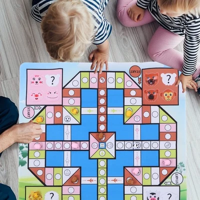 Flying Chess Carpet Floor Mat Learning Entertainment Animal Lovely Flying Chess - Image 1 of 4