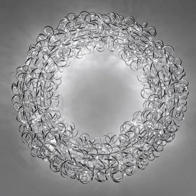 LED Hänger Lichter Kranz DRAHT D. 65cm silber aus Aluminium Formano W25 - Bild 1 von 2