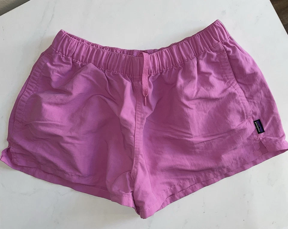 Patagonia Women's Barely Baggies Shorts in a pink/magenta Small 2” - Image 1 of 4