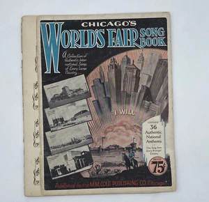 1933 Chicago Worlds Fair Songbook National Anthems Vintage GREAT COVER GRAPHICS - Imagen 1 de 10
