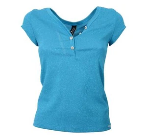 MDM Mademoiselle du Monde T-Shirt Donna Lurex Modello PAPAYA 4955 Colore Azzurro - Foto 1 di 2