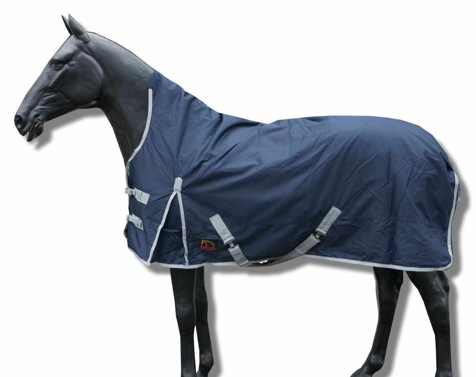 Outdoordecke Weidedecken Pferde High Neck 600 D 200 g Füllung dunkelblau AMKA