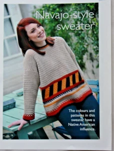 Crochet Navajo - Style Sweater Pattern - Picture 1 of 2