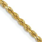 14K Gold 2.25mm Rope Chain Jewelry 20" FindingKing