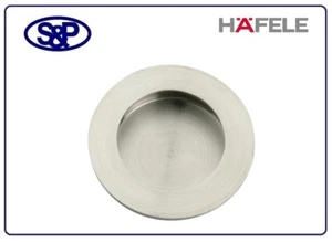 FLUSH PULL HANDLE SATIN STAINLESS STEEL HAFELE 902.01.250 50MM SSS FLUSH PULL - Picture 1 of 10