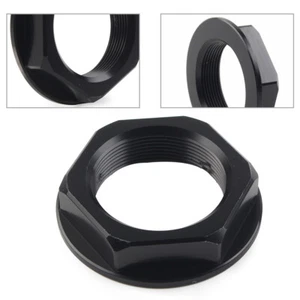 Triple Tree Stem Yoke Center Hole Nut For Universal Motorcycle Aluminum Black - Picture 1 of 9