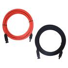 10 AWG 6mm² Solar Panel Extension Cable PV Wire Solar Connector Pair Black & Red