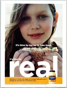 2007 Hellman's Real Mayonnaise No Trans Fat Sandwich Pretty Girl Print Ad - Imagen 1 de 2
