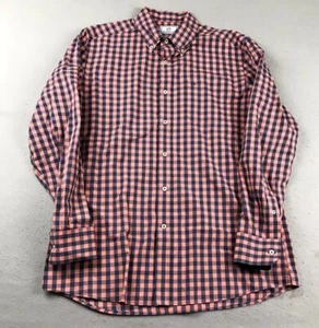 Southern Tide Shirt Men Medium Pink Blue Plaid Long Sleeve Classic Fit Button Up - Picture 1 of 9