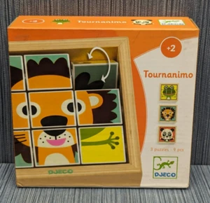 Tournanimo Toddler Wooden Block Puzzle - 3 Puzzles - 9 Pcs - Age 2 & Up - Picture 1 of 3