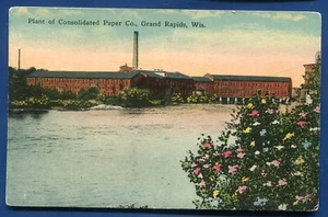 Consolidated Paper Plant Grand Rapids Wisconsin antique postcard - Picture 1 of 2