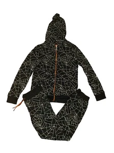 Cat & Jack Seatsuit Spiderweb Grey White Orange Unisex EUC - Picture 1 of 7