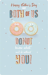 Tarjeta del día del padre de los dos. Tarjeta caprichosa con donuts 13 X 19 cm - Imagen 1 de 2