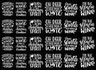 Christmas Wine Sayings 24 pcs 1" White Fused Glass Decals 1395