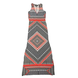 Vestido largo para mujer Nine West con abertura cuello en V talla 2 geométrico multicolor - Imagen 1 de 11