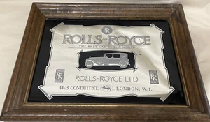 Rolls Royce Wood Framed Mirror - 11x14 Best Car in the World London - Picture 1 of 7