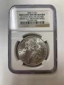 1884-O $1 Morgan Silver Dollar NGC Brilliant Uncirculated Olathe Dollar Hoard - Picture 1 of 2