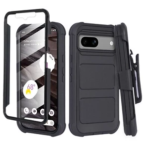 For Google Pixel 8a Protector Full Body Built-in Screen Holster Belt Clip Case - Picture 1 of 8