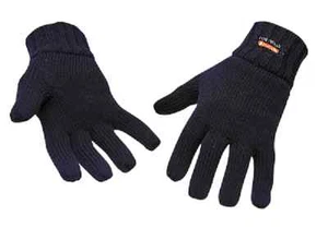 PORTWEST KNIT GLOVES THINSULATE LINED NAVY ONE SIZE GL13 U CHOOSE QUANTITY - Picture 1 of 3