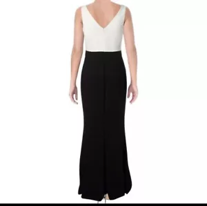 Lauren Ralph Lauren Vestito Maxi Abito Lungo Nero Bianco Donna Tg 6 NUOVO NUOVO CON ETICHETTE 961 - Foto 1 di 5