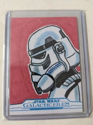 Topps Star Wars Galactic Files 1/1 Stormtrooper Sketch By Rooney Roberts - Image 1 of 2