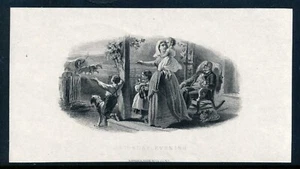 National Bank Note Co vignette proof on india paper, Saturday Evening, 1860s - Picture 1 of 4