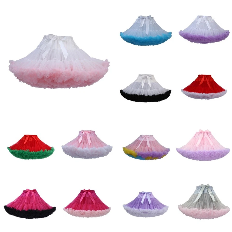 Adulto Mujeres Dama Tutú Tul Falda Elegante Falda Vestir Fiesta Baile Vestido Corto Foto 1 de 4