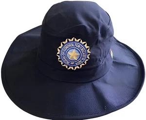 HIGH QUALITY BLUE ADULT CRICKET SUNHAT WITH INDIA CRICKET LOGO 59-61CM - Picture 1 of 3