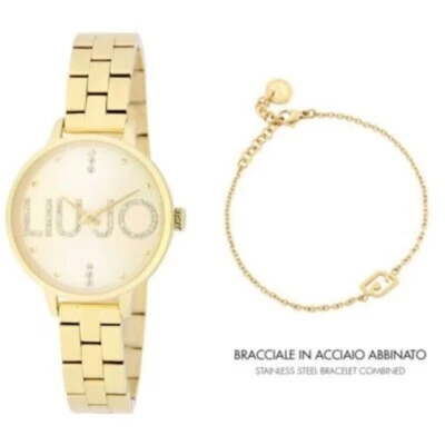LIU JO COUPLE TLJ2040 OROLOGIO DONNA DORATO+ BRACCIALE 32mm LIST 149€ SOTTOCOSTO