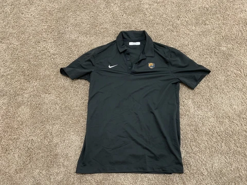 Team Issued Baylor Bears Football Black Nike Polo Shirt Size Medium Cover