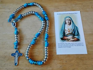 7 Seven Sorrows Chaplet Rosary Paracord Mater Dolorosa Medal Sorrowful mother - Picture 1 of 8