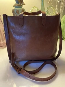 Madewell Transport Leather Crossbody Bag Zip- Top Cognac Boho - Picture 1 of 13