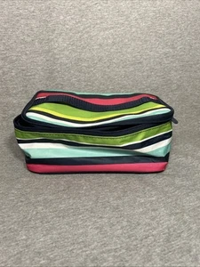 Thirty-One Regalos Glamour Estuche Rayas Cosméticos Viaje Usado Estado - Imagen 1 de 7