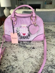 Juicy Couture Fondant Pink Heritage Bowler Crossbody Bag with Heart Charm NWT - Picture 1 of 9