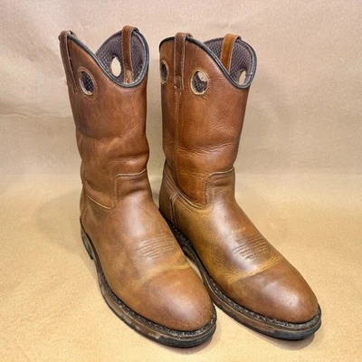 Botas de trabajo vaqueras Georgia punta redonda - marrón oscuro - talla 9M para hombre Foto 1 de 4