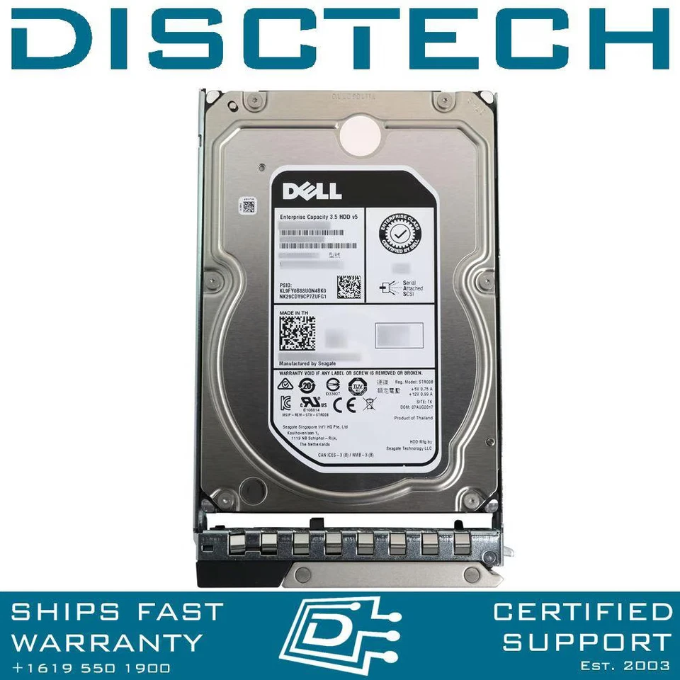 Dell 400-ATKZ/NDC09 10TB 3.5" 7.2K RPM 512e Near-Line SAS Hard Drive Kit X7K8W - Image 1 of 4