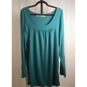 Athleta Damen XL Langarm Tunika Kleid U-Ausschnitt Rüschen Rock Ärmel Freizeit - Bild 1 von 9