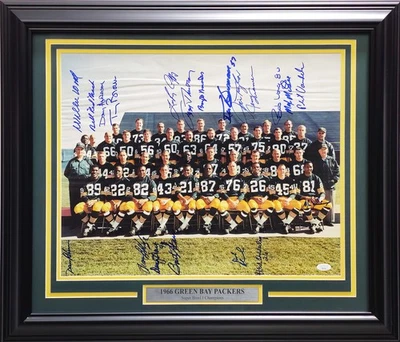 1966 SB I Champ Green Bay Packers Auto Framed 16x20 Photo 20 Sig Bart Starr JSA - Image 1 of 4