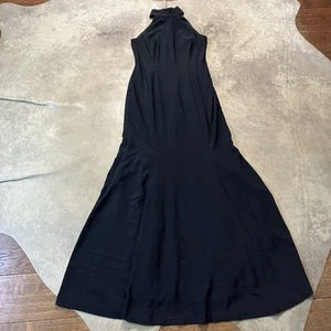 Akexia Admor Dress Womens Size 4 Black Halter Gown Long Maxi Lined Evening - Picture 1 of 11