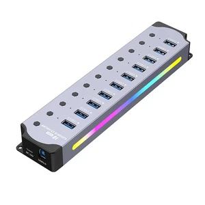 Compact USB Hub for Desktop Use with For RGB Design and Individual Switches - Photo 1/10