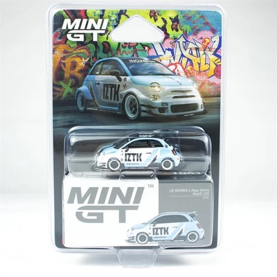 Coche MINI GT 1:64 Abarth 595 lb-funciona x Abas Works IZTK azul blanco Foto 1 de 2