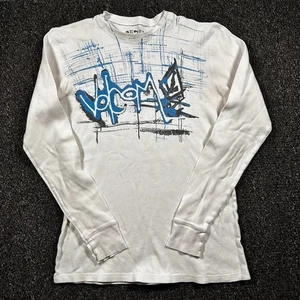 Camisa térmica Volcom Basic Fit para hombre grande blanca azul gráfica manga larga Y2K - Imagen 1 de 6