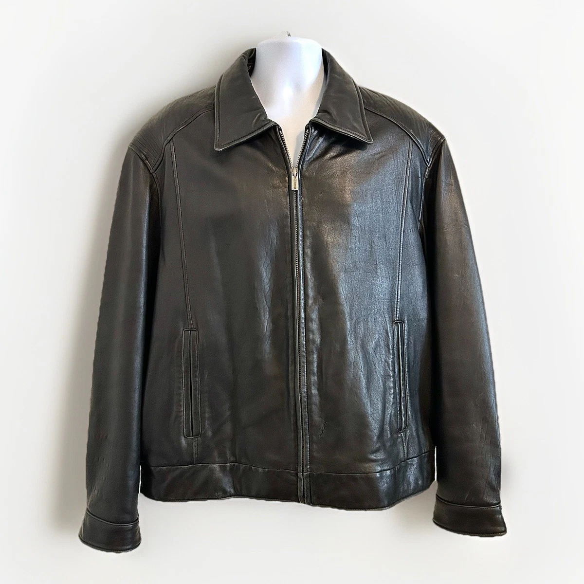 London Fog Black Leather Outer Shell Coats, Jackets & Vests for