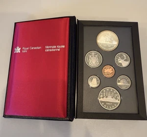 1987 Canada Proof Set 7 Münzen Royal Canadian Mint 50% Silber Dollar Davis Strait - Bild 1 von 7