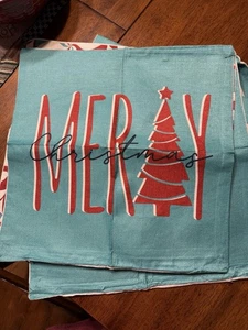 holiday Pillow Covers. set of4. peppermint.  Turquoise  Christmas Outdoor - Picture 1 of 8