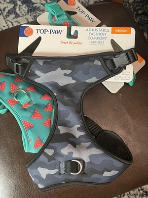 Top Paw Grande Ajustável Moda Conforto Arnês para Cachorro Camuflagem e Morango - Imagem 1 de 4